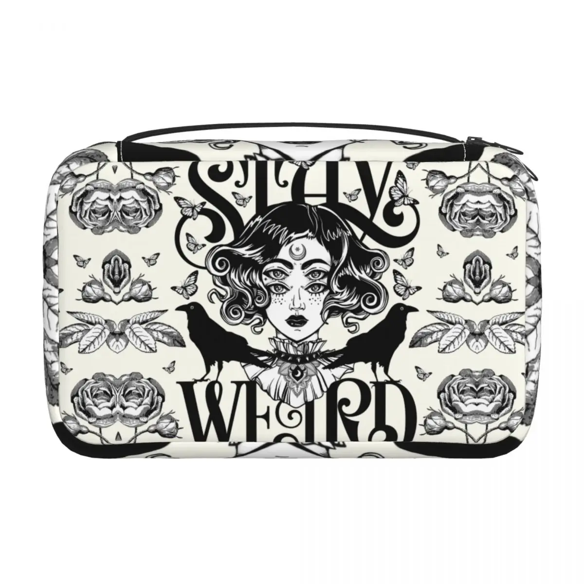 

Женская сумочка для туалетных принадлежностей на заказ, органайзер для косметики на Хэллоуин с ведьмой, Женский органайзер для хранения ко...