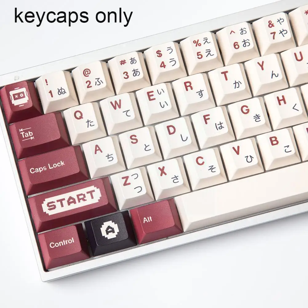 

141 Keys Retro Red And White Machine Keycaps Japanese Keyboard Pbt Keycap Sublimation Dye Profile Mechanical 61/64/84/87/98 E8s6