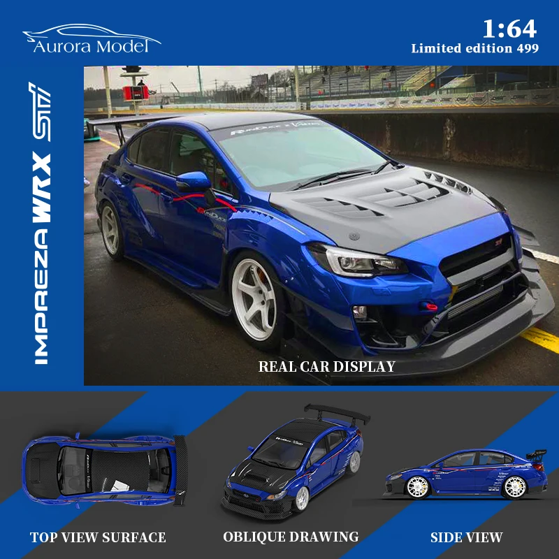 Модель Aurora 1:64 Subaru STI Металл Синий окрашенная модель автомобиля из сплава