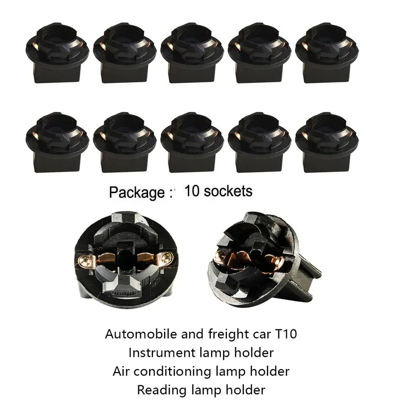 

10 шт. PC195 PC194 PC168 Поворотная розетка Приборная панель Лампы для приборной панели Приборные фонари T10 194 W5W Белая светодиодная лампа 12 В