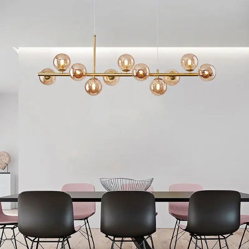 

LED Pendant Lamps Nordic Magic Bean Glass Ball G9 Hanging Lights Chandeliers for Living Bedroom Kitchen Dining Table Luminaire