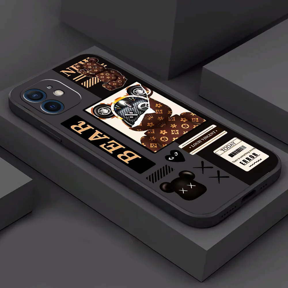 

Fashion Luxury Cool Bear Phone Case For Funda iPhone 11 13 12 Pro Max 13 12 Mini X XS XR XS Max SE 5 6 6s 7 8 Plus Cover Celular