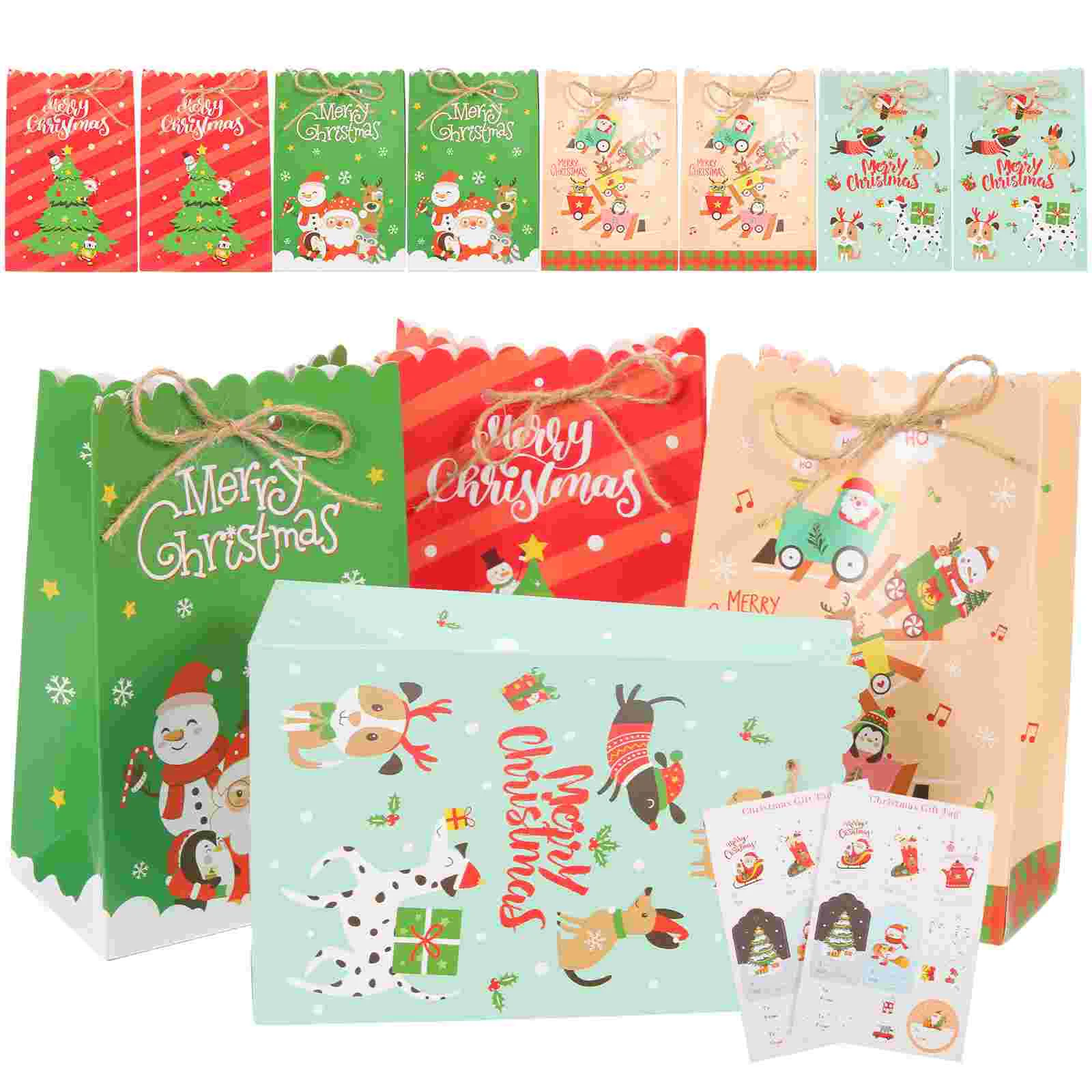 

Christmasgiftpaper Candy Treat Pouch Cookie Boxes Party Packing Holiday Favor Goodie Wrapping Packaging Storage Pouches Supplies