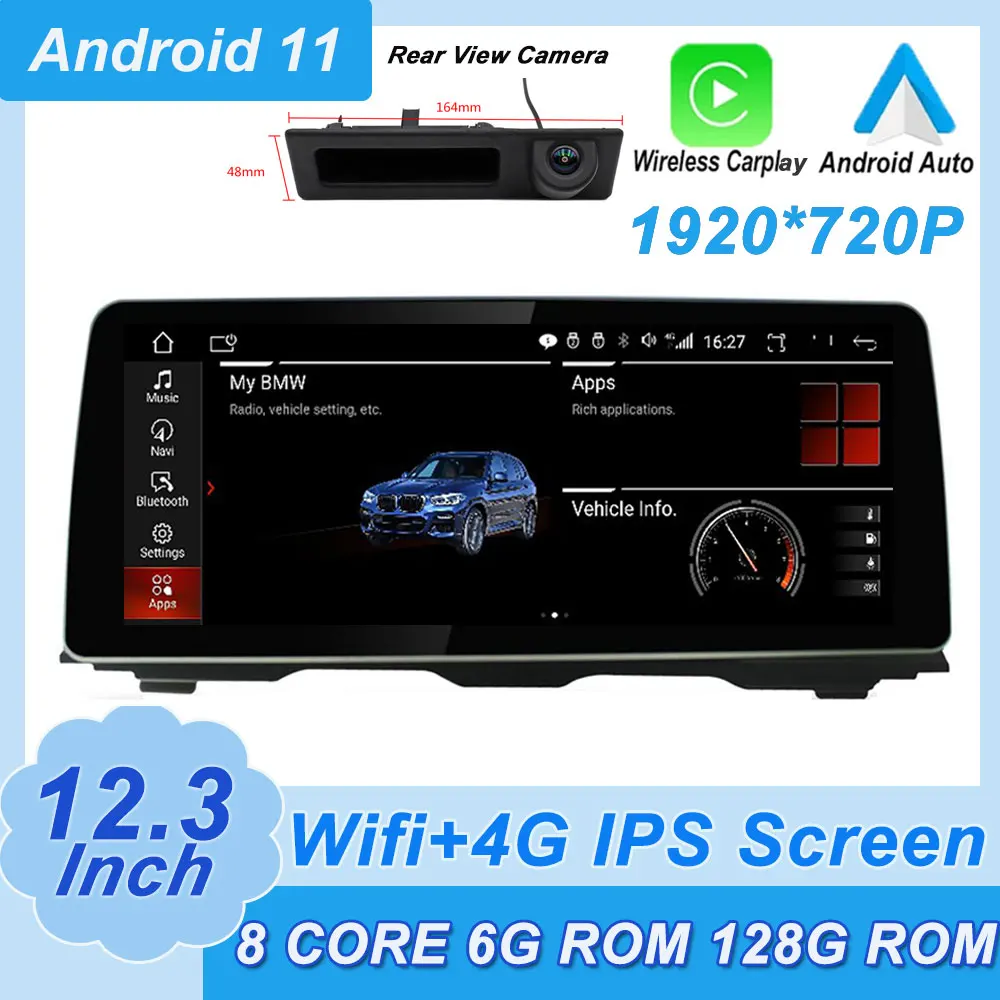 

CIC System 12.3 Inch Android 11.0 1920*720P Car Video Player GPS Navigation Multimedia For BMW 5 Series F10 F11 2010 - 2016