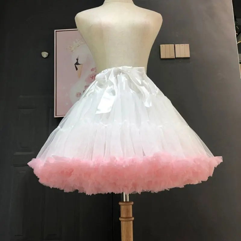 

Women Lolita Skirt Cosplay Petticoat Puffy Layered Ballet Tutu Skirt Bow Underskirt Lush Skirt for Women Legal Lolita Video