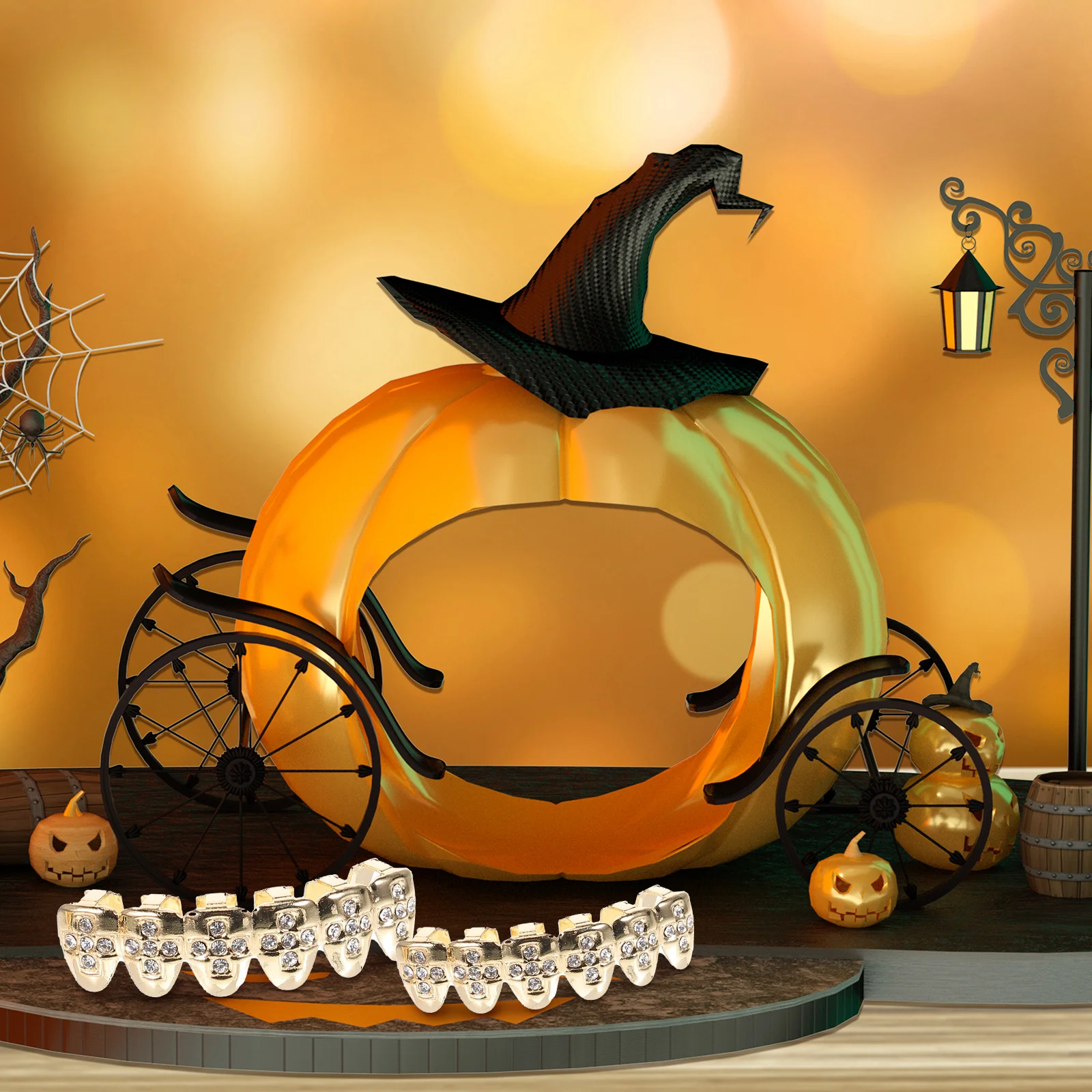 Hip-pop Accessories Grills Your Teeth Kids Set Metal Tooth Gems Decorative Jewelry Copper Cosplay Single Mouth