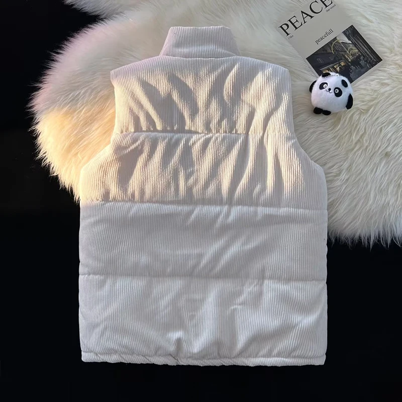 Coat Men Winter Parkas Sleeveless Vest High Quality Corduroy All-match Solid Color Cotton Jacket Tops