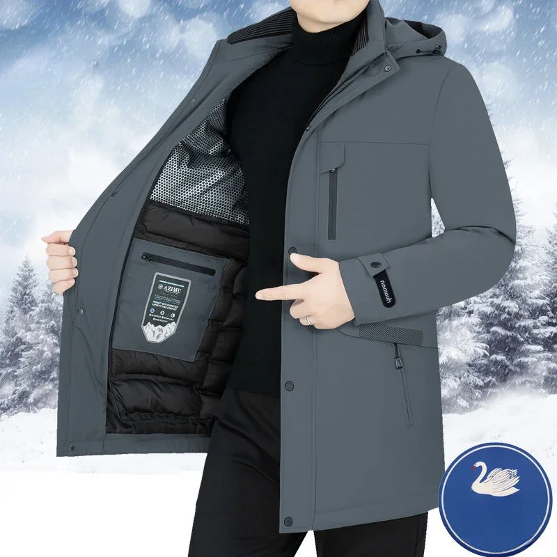 Зимнее пальто средней длины свободные парки со съемной внутренней подкладкой