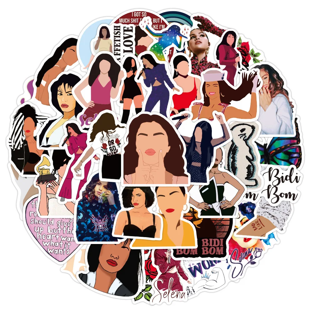 

10/30/50PCS Star Singer Selena Gomez Stickers Graffiti Decal Decoration Suitcase Scrapbook Phone Laptop Stationery Kid Sticker