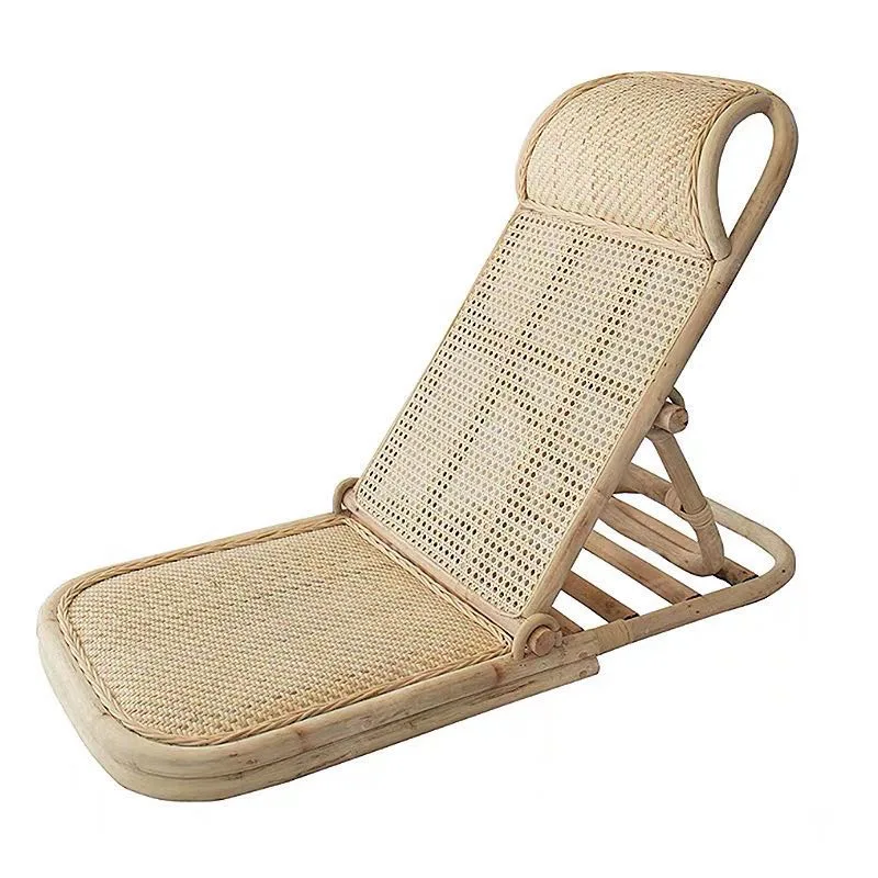 

Wicker Cane Bamboo Lounger Rattan Folding Chairs Portable Beach Chair
