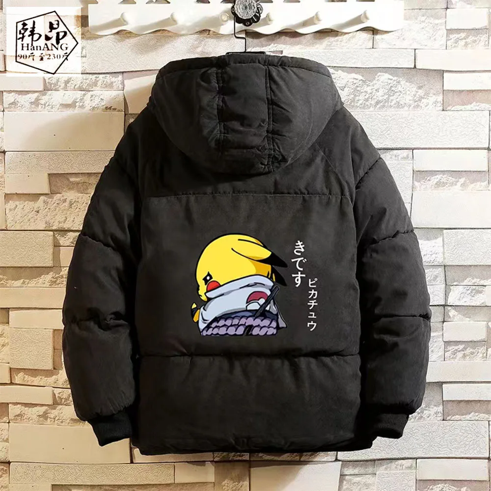 

Pokemon Pikachu Anime Figure Thickened Warm Cotton Clothes In Winter Coat Couples Cashmere Bread Jacket Halloween Gift One Piece