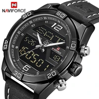 naviforce male casual genuine leather watches men sports waterproof quartz wrist watch man digital chronograph relogio masculino