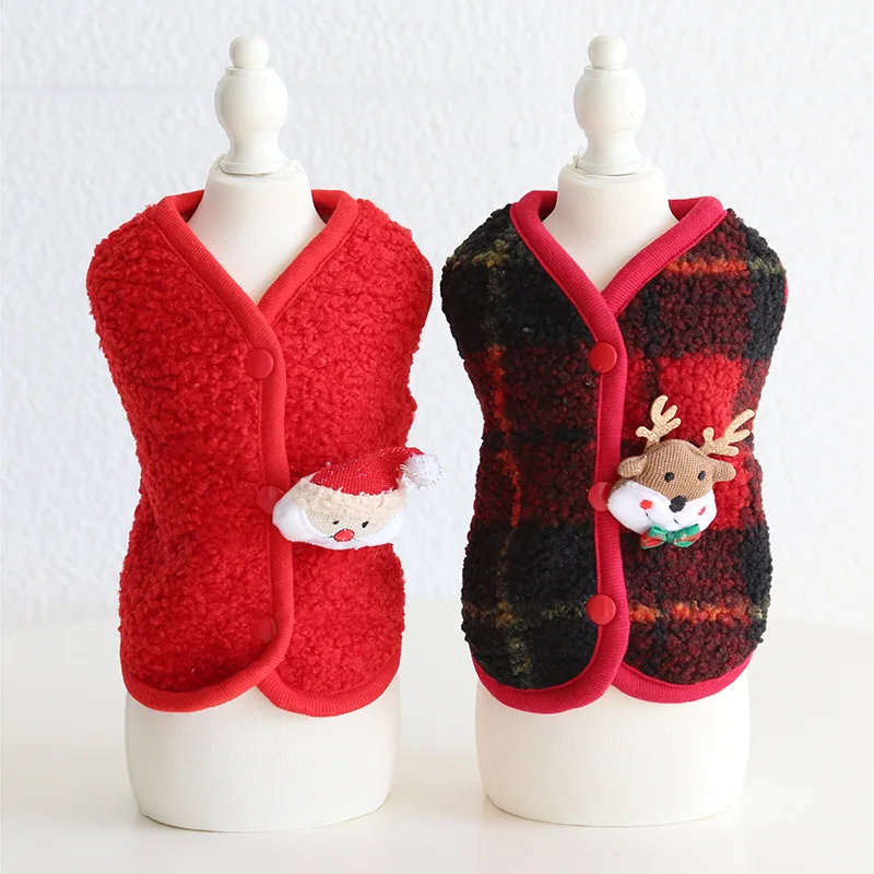 

Christmas Element Vest 2022 Autumn and Winter Cat Clothing Pet Clothing Dog Clothing Puppy Clothes