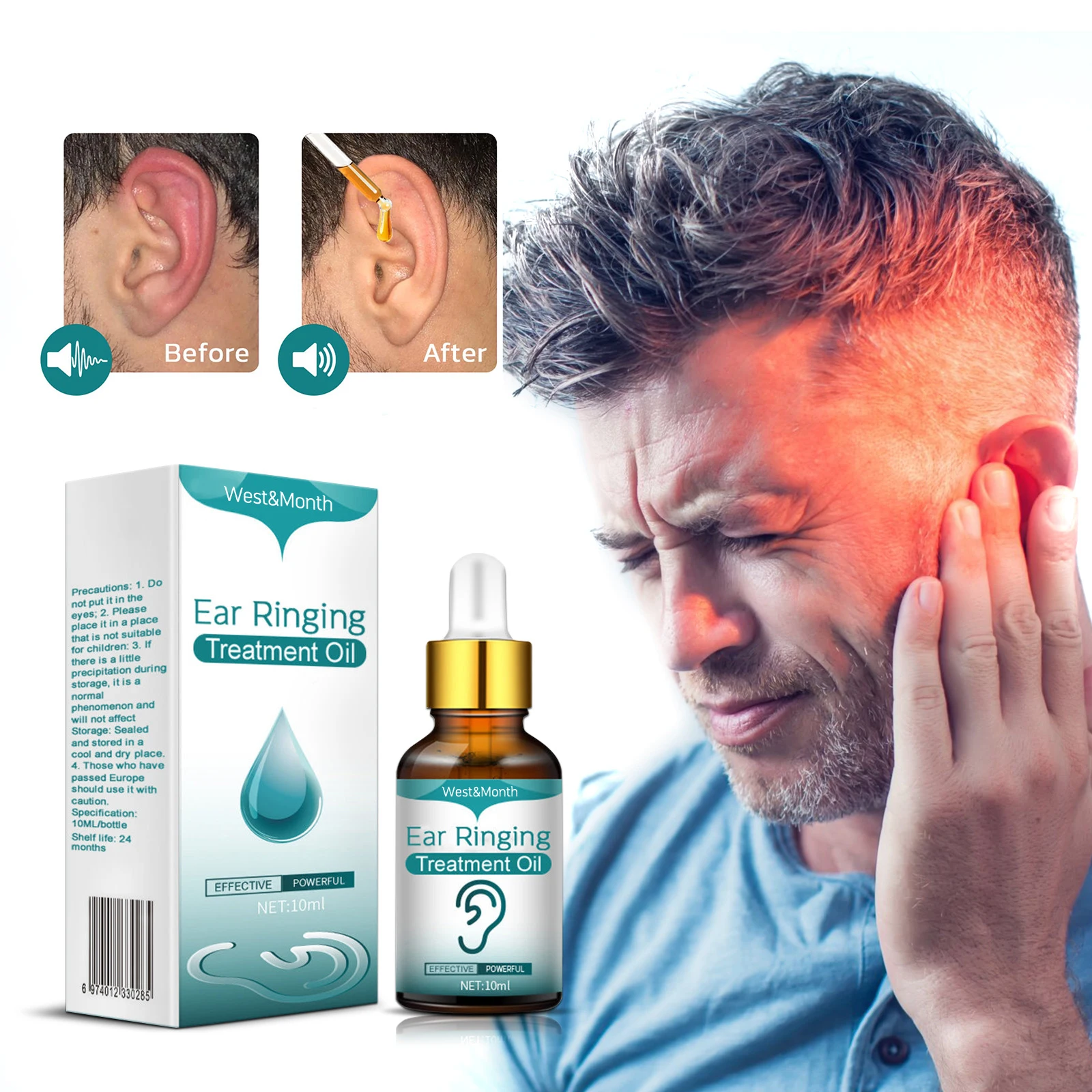

Ear Ringing Relieving Drops Relieve Deafness Tinnitus Itching Earache Health Care Treatment Ear Hard Hearing Tinnitus Oil 10ml