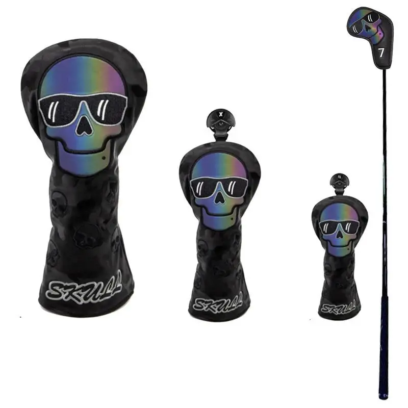 

Putter Cover Skull Mallet Club Headcover With Number Plate Magnetic Closure Mallet Putter Covers Delicate Wrap Edge Blade Putter