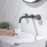 3 hole 2 handle wall mounted widespread bathroom basin faucet