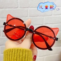2022 boy girl cute cartoon cat ear round sunglasses children vintage sunglasses girls boys uv protection classic kids eyewear