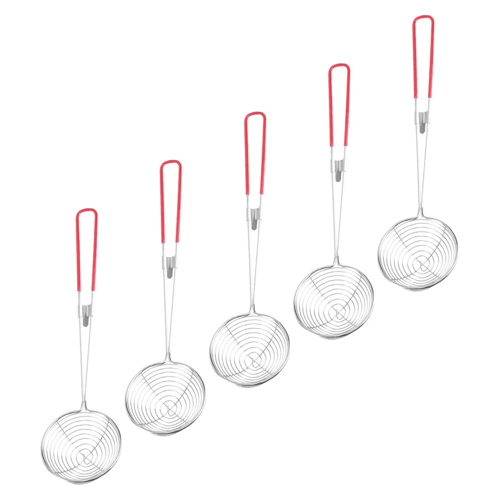 

5pcs Colanders Restaurant Strainers Stainless Steel Colanders Household Filter Spoon for Kitchen Home