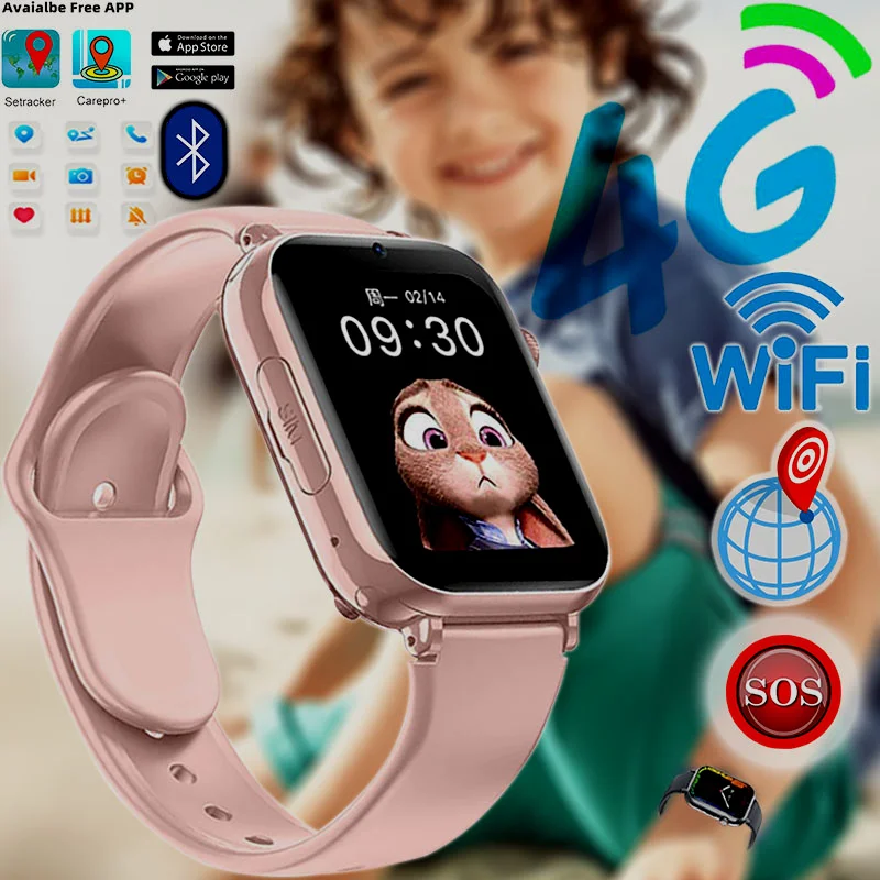 

4G Sim Card Kids Smartwatch Bluetooth WIFI Video Chat Watch With WeChat GPS Tracker Watches Remote Monitor For Child Wearable