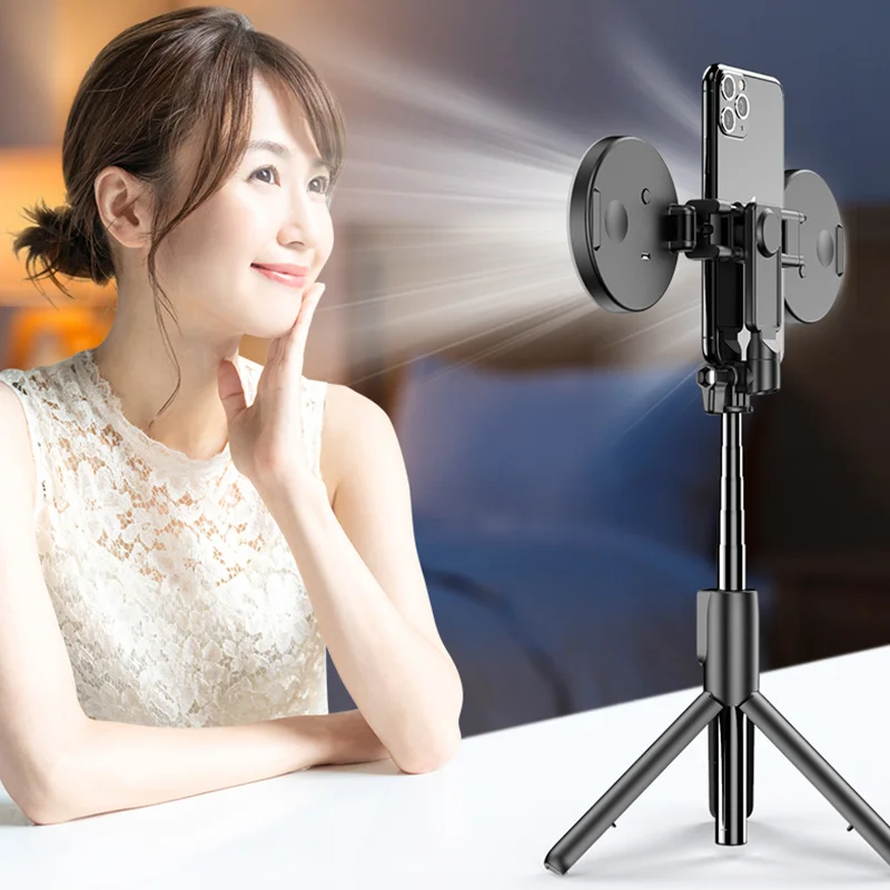Wireless Bluetooth-compatible Selfie Stick with Led Ring Light Foldable Tripod Monopod For iPhone For Android Live Tripod Sale enlarge