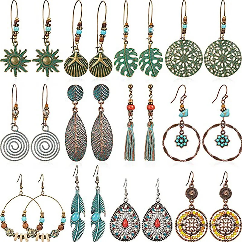

2022 New Bohemian Earrings for Women European and American Ethnic Style Retro Stud Earrings Designer Luxury Earrings