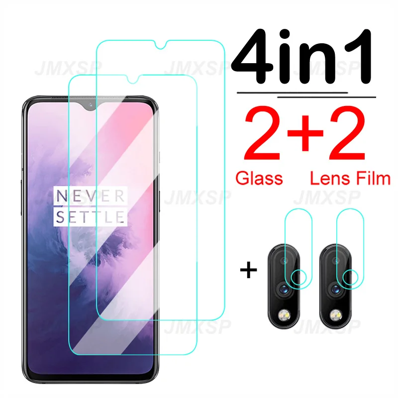 Закаленное стекло 4 в 1 для Oneplus 7T 7 6T 6 5T 5 Защитное 9 8T 9R 9RT 9E Nord 2 CE N10 N100 N20 N200 пленка
