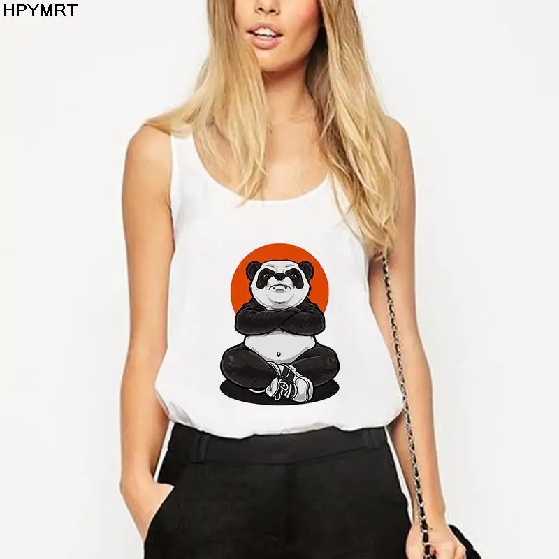 

Женская футболка с принтом панды, свободная футболка без рукавов в стиле Харадзюку, лето 2022
