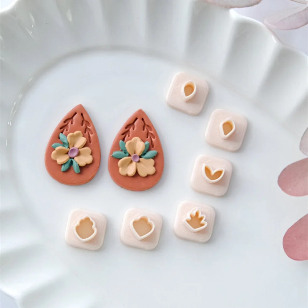 

Soft Pottery Polymer Clay Cutter Leaf Petal Heart Cutting Die Pottery DIY Handmade INS Earring Cutting Jewelry Pendant Making