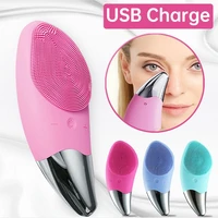 electric face cleanser silicone face cleaner deep cleaning brush vibration massager lifting tightening skin care tool waterproof