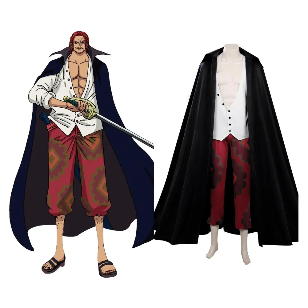 (2022) ONE PIECE FILM RED Shanks Cosplay Costume Uniform Outfits Halloween Carnival Suit