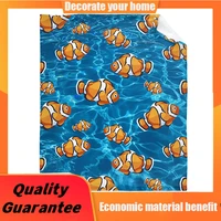 clownfish blue seabed fleece throw blanket no shedding soft warm lightweight perfect for bed sofa couch car pets