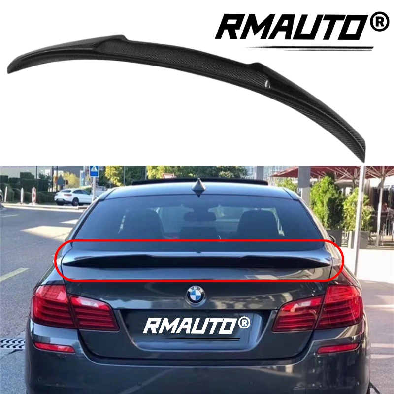 

RMAUTO For BMW F10 F18 M5 2011-2017 Rear Trunk Spoiler Wing Carbon Fiber M4 Style Rear Wing Spoiler Lip Glossy Black Car Styling