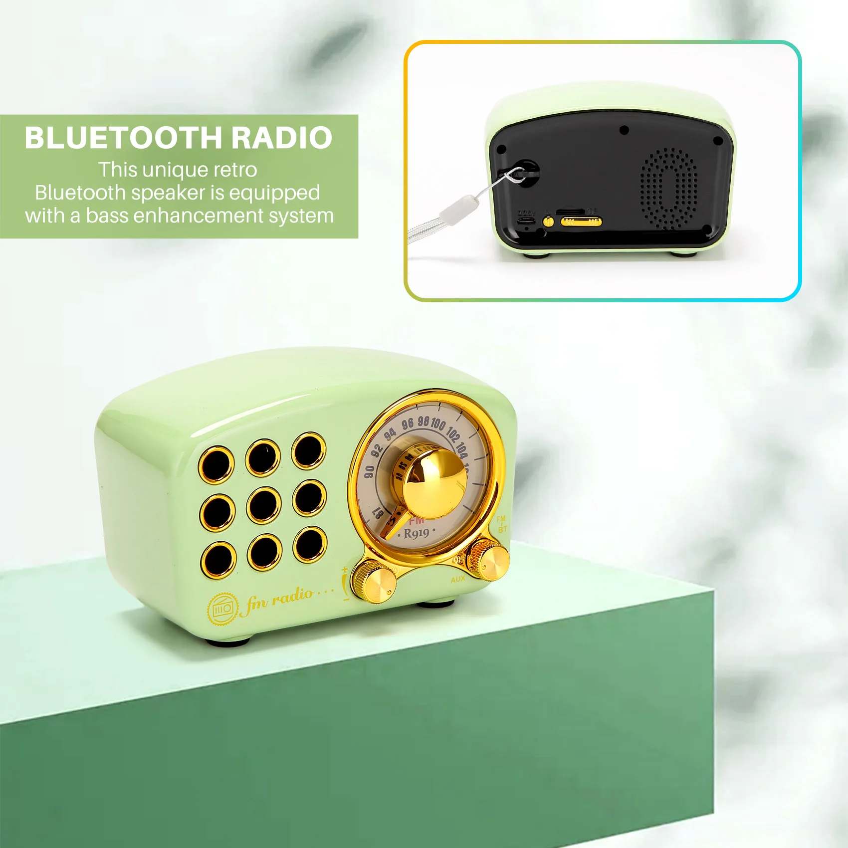 R919 Ретро-радио Bluetooth-динамик FM-радио в старомодном классическом стиле Bluetooth слот