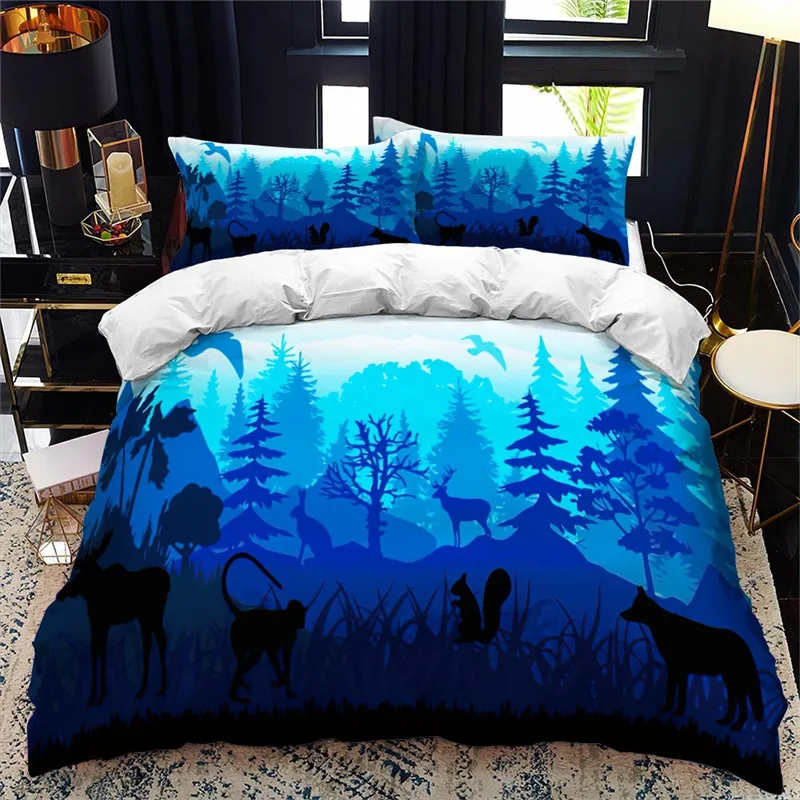 Комплект постельного белья из микрофибры с изображением диких животных |