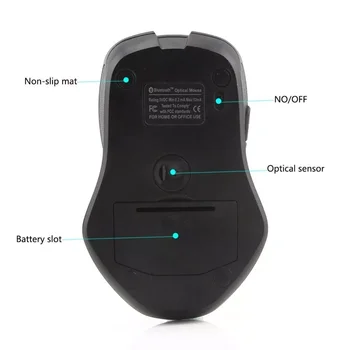 Wireless Mouse Ergonomic BT 3.0 Optical Computer Gaming Mause 6 Buttons 1600 DPI Office Gamer Mice For Laptop Mac PC 6