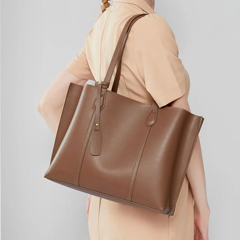 

Large Leather Handbags Elegant Female Shoulder Crossbody Bags for Women Three Colour Casual Fashion Top-Handle Tote Bag
