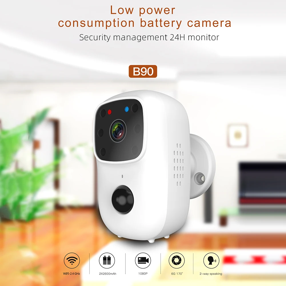 

WiFi Smart Camera PIR Night Vision Visual Recording WiFi Smart Video Doorbell Camera Wire-free Video Intercom Security Monitor