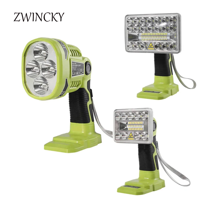 

Светодиодный рабочий светильник ZWINCKY, инструмент, светильник для RYOBI 18 в, литий-никелевый, один аккумулятор, наружная вспышка, точесветильни...