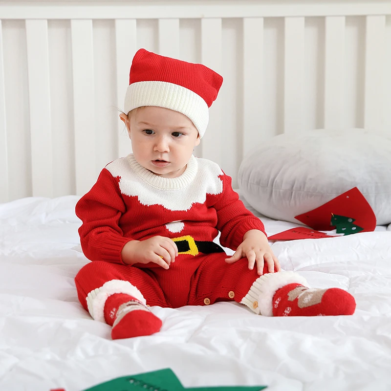 

2 шт., детский трикотажный зимний комбинезон с длинным рукавом