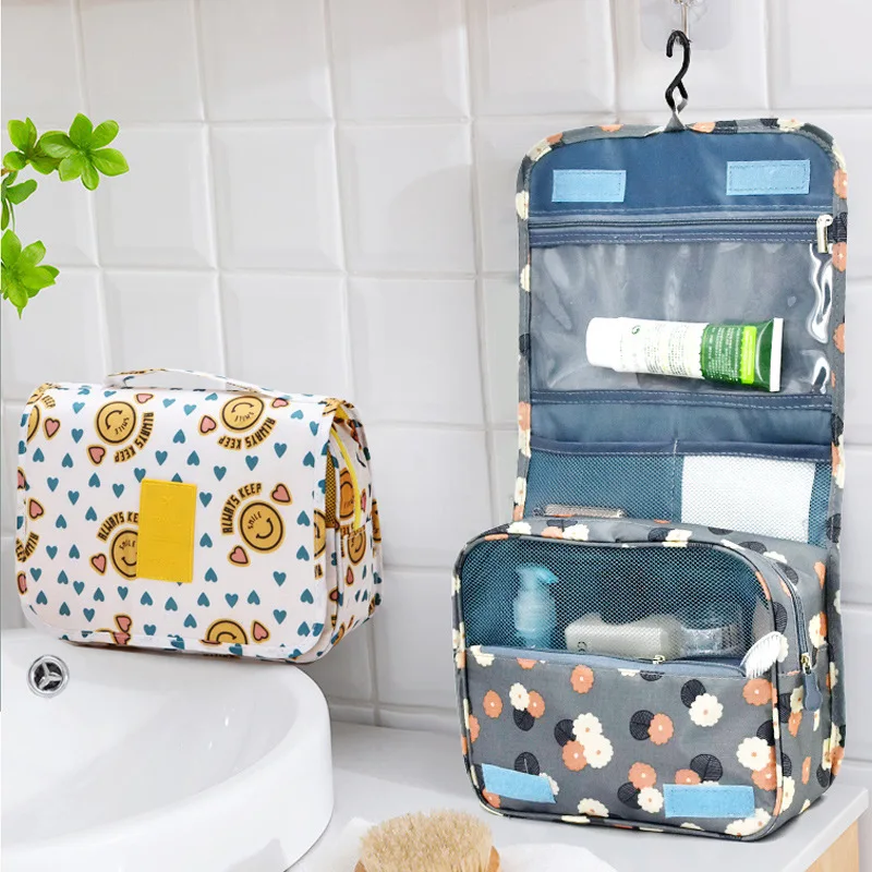 2023 Portable Travel Makeup Bag Oxford Cloth Multifunctional Large Capacity Storage Bag Travel Bag Handheld Hook Travel Wash Bag