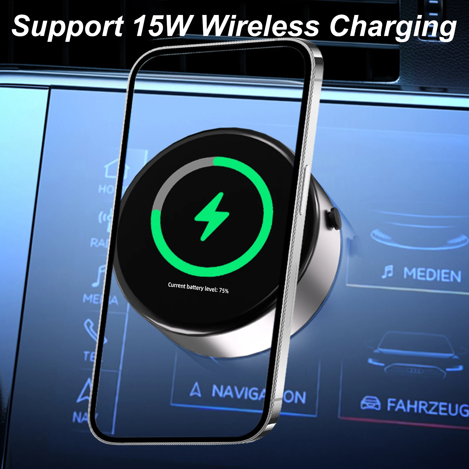 Двусторонний магнитный держатель для телефона автомобиля 15 Вт магнитное