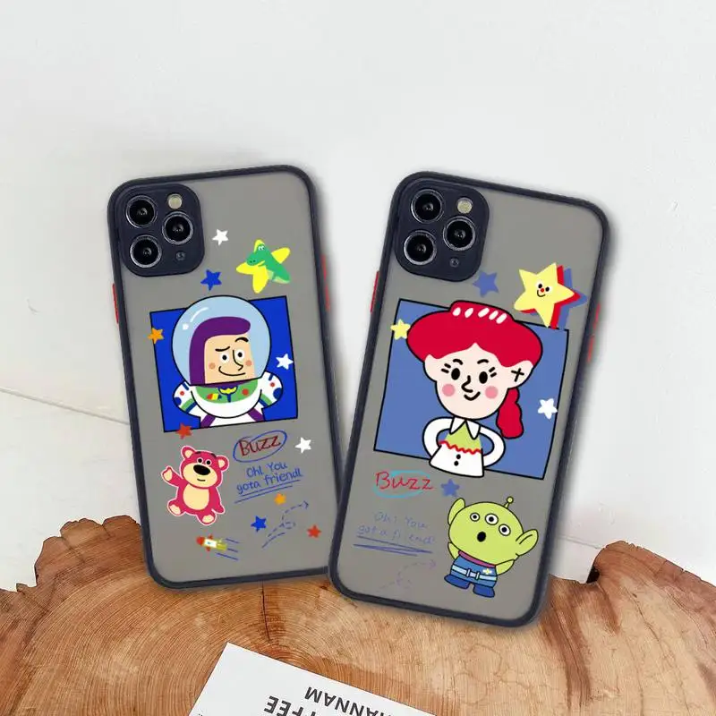 

Toy Story Buzz Woody Phone Case For iphone 13 12 11 Pro Max Mini XS 8 7 Plus X SE 2020 XR Matte Transparent Cover