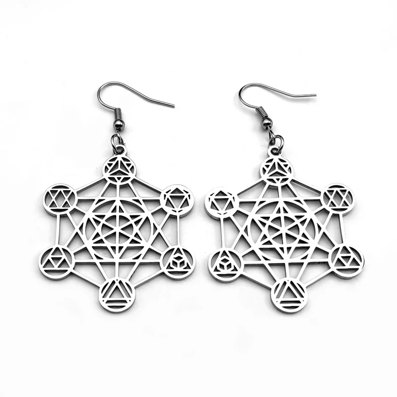 Женские и мужские серьги из нержавеющей стали винтажные большие геометрические