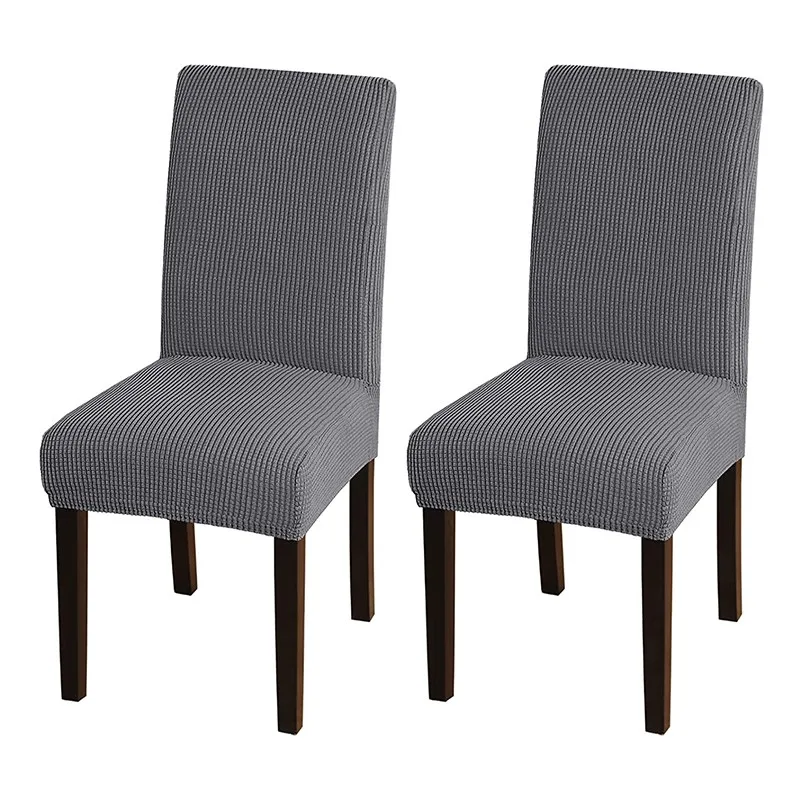 

Jacquard Chair Cover Elastic Dining Room Polar Fleece Chair Seat Slipcovers For Kitchen Hotel Weddings Banquet Anti-dirty Case