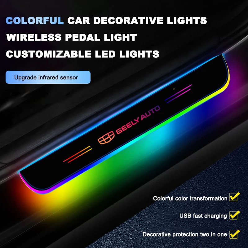 

Car Pedal Led Lights For Geely Coolray Geometry C Monjaro Tugella Azkarra Okavango Emgrand Car Interior Accessories Customizable