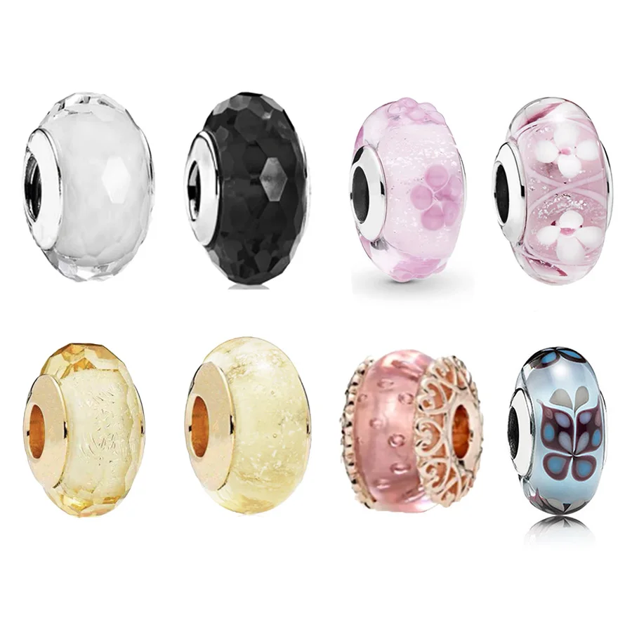 НОВЫЙ розовый цветок ромашки из муранского стекла подвеска бисера подходит для