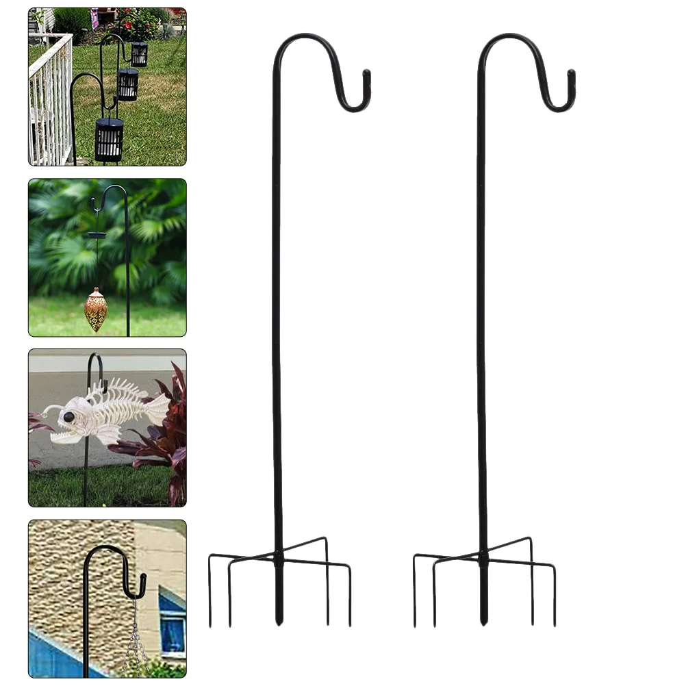 

2Pcs Shepherd Hooks Plant Hook Garden Stake Outdoor Plant Stand Hanger (Black)