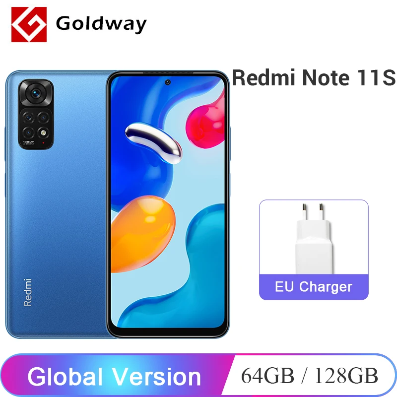  Глобальная версия Xiaomi Redmi Note 11S 6ГБ 64ГБ / 128ГБ Смартфон 108Мп Четыре Камера Helio G96 90Гц AMOLED DotDisplay 33Вт 5000мАч 