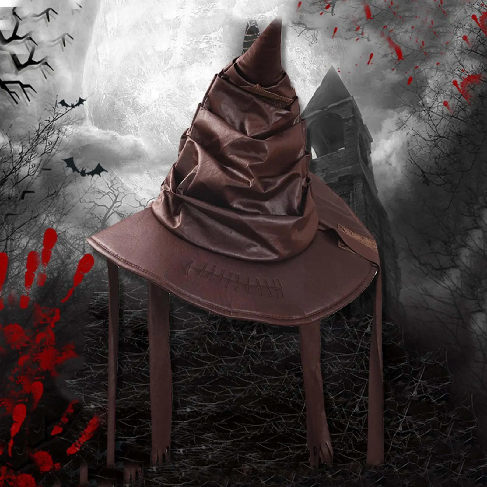 

Модные коричневые складные шляпы ведьмы, волшебник, головные уборы для Хэллоуина, аксессуары для косплея, костюм для детей и взрослых, модель M3U8