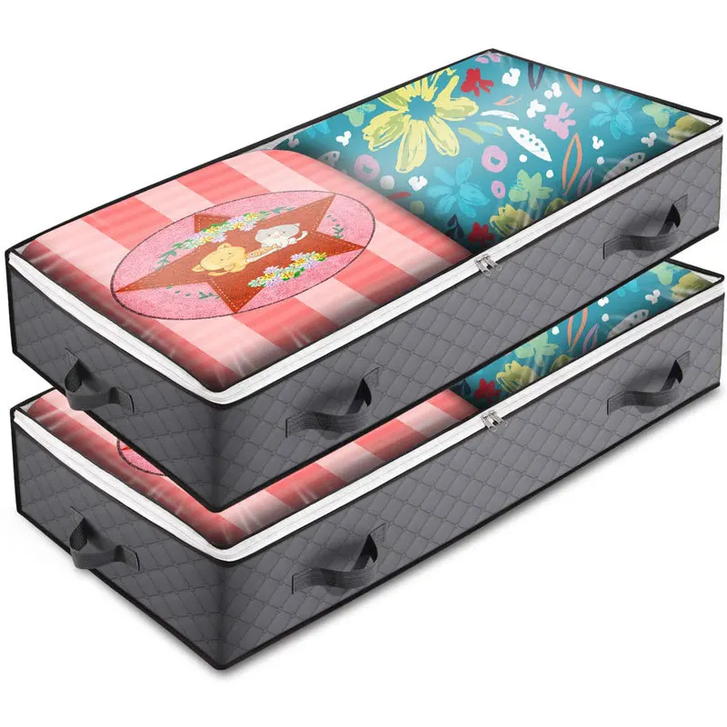 

Under Bed Storage Bag Foldable Quilt Bag Wardrobe Clothes Organiser Dust Tidy Box Large Capacity Organizer Sundries Storage Bag